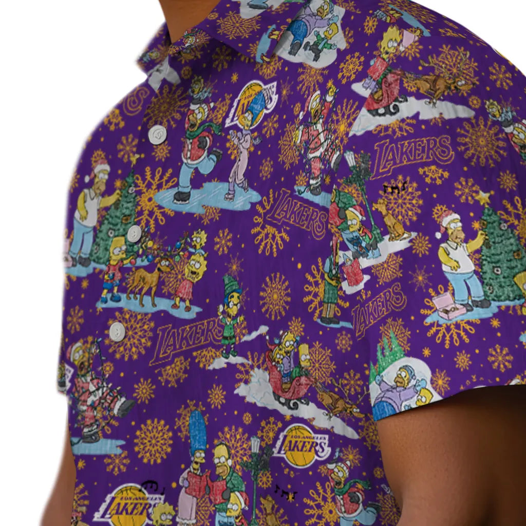 Los Angeles Lakers Hawaiian Shirt - Simpsons Christmas | Hula Hawaiian Shirts
