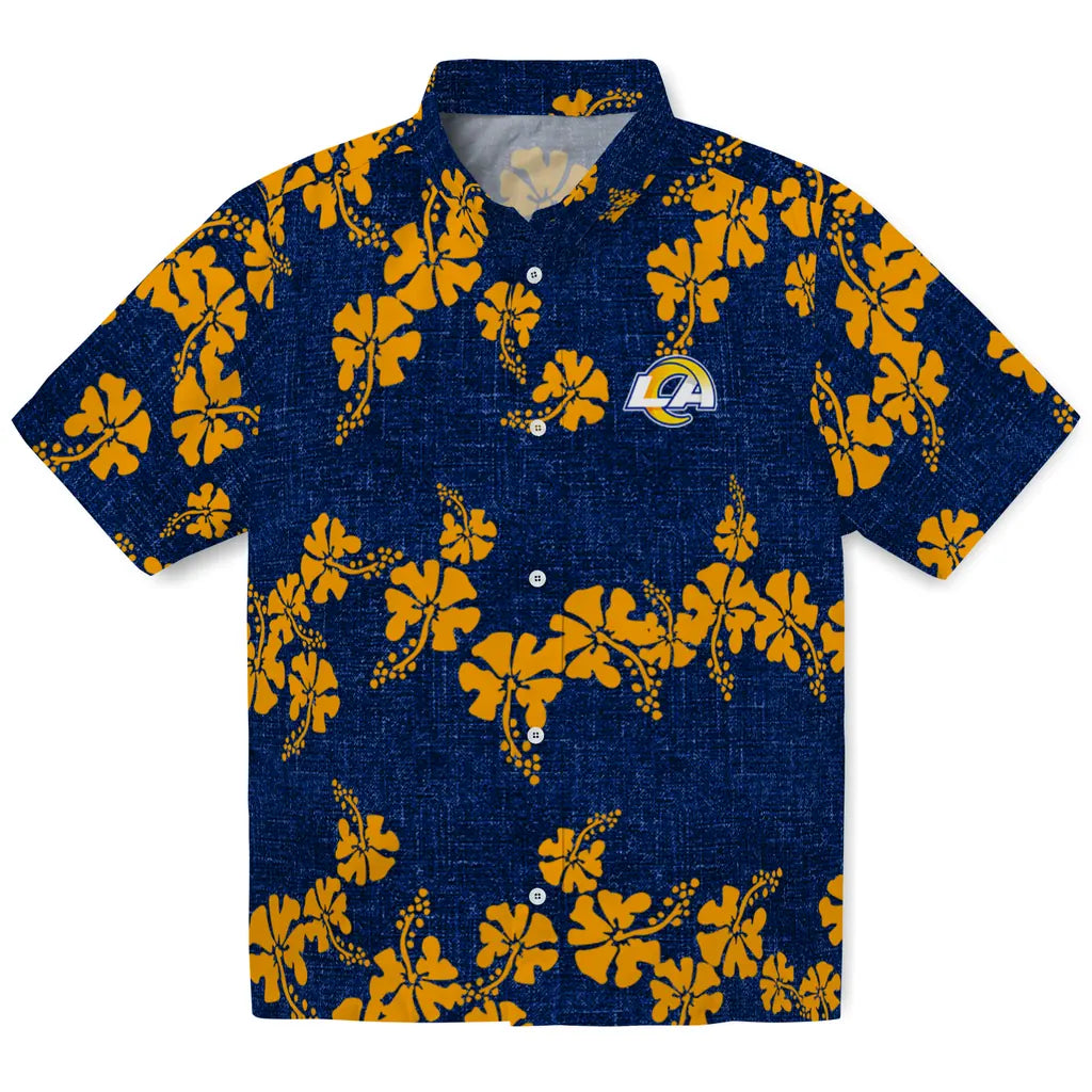 Los Angeles Rams Hawaiian Shirt - 50th State Flower | Hula Hawaiian Shirts