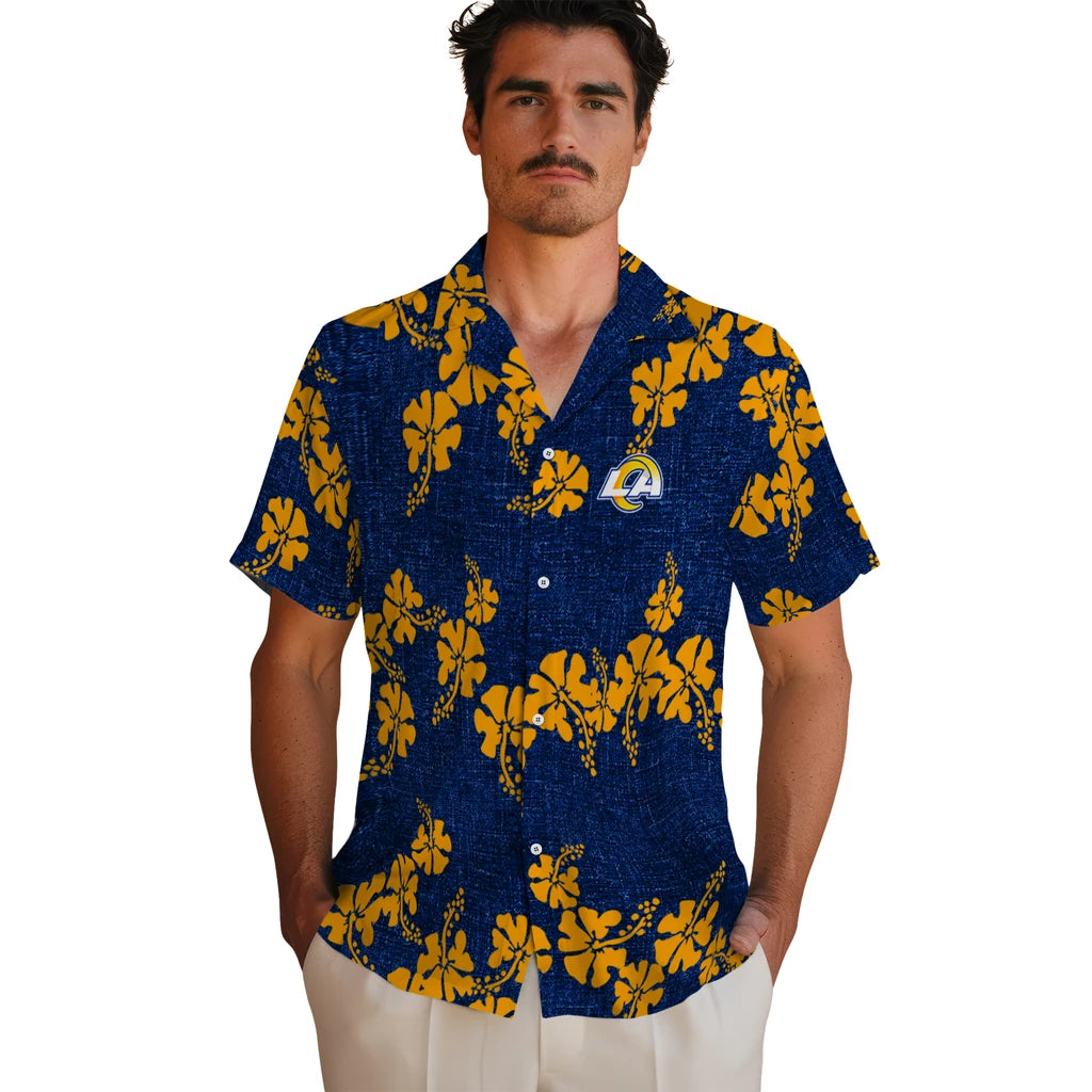 Los Angeles Rams Hawaiian Shirt - 50th State Flower | Hula Hawaiian Shirts