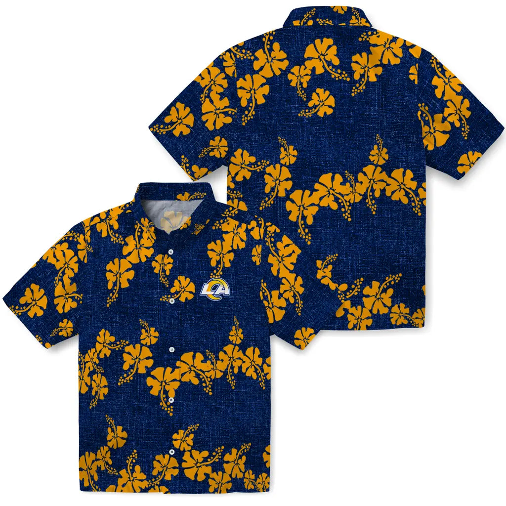Los Angeles Rams Hawaiian Shirt - 50th State Flower | Hula Hawaiian Shirts
