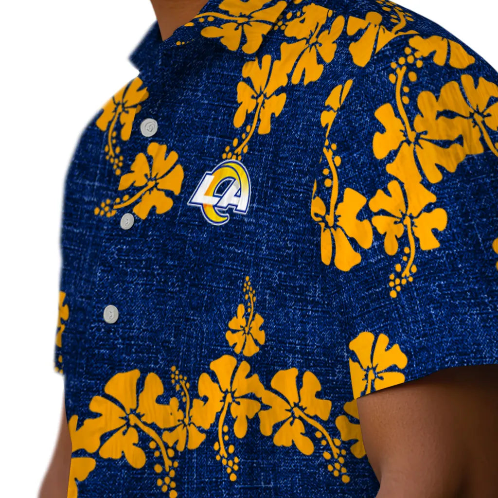 Los Angeles Rams Hawaiian Shirt - 50th State Flower | Hula Hawaiian Shirts