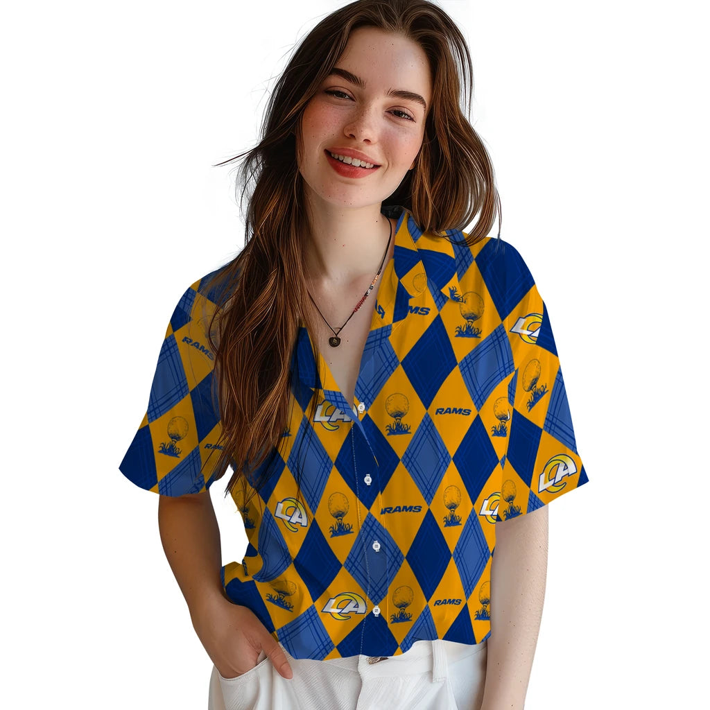 Los Angeles Rams Hawaiian Shirt - Golfing Plaid | Hula Hawaiian Shirts