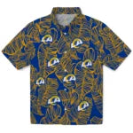 Los Angeles Rams Hawaiian Shirt - Leaf Outline | Hula Hawaiian Shirts
