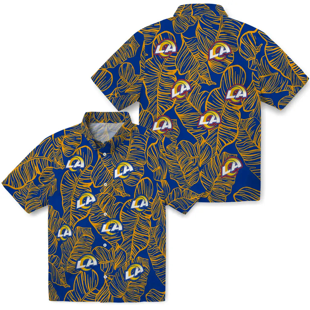 Los Angeles Rams Hawaiian Shirt - Leaf Outline | Hula Hawaiian Shirts