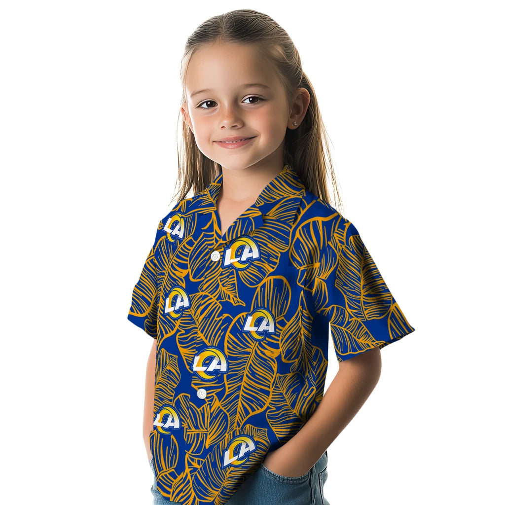 Los Angeles Rams Hawaiian Shirt - Leaf Outline | Hula Hawaiian Shirts