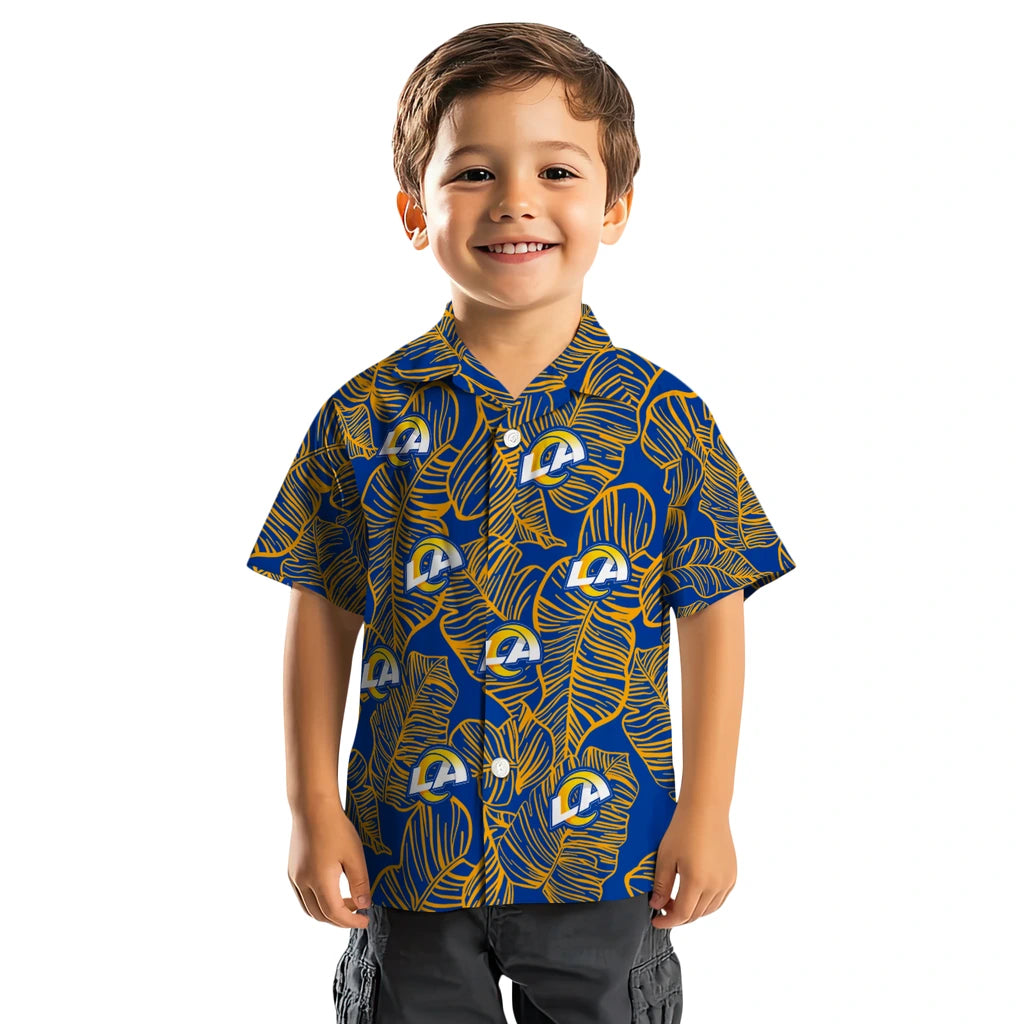Los Angeles Rams Hawaiian Shirt - Leaf Outline | Hula Hawaiian Shirts