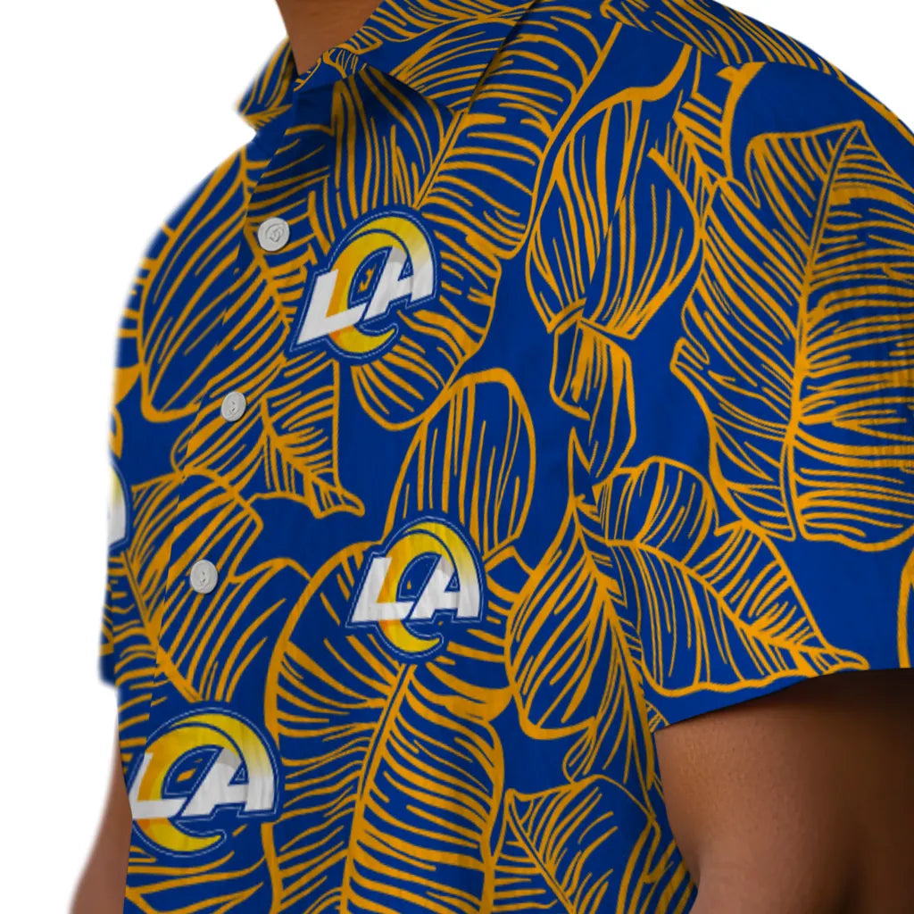 Los Angeles Rams Hawaiian Shirt - Leaf Outline | Hula Hawaiian Shirts