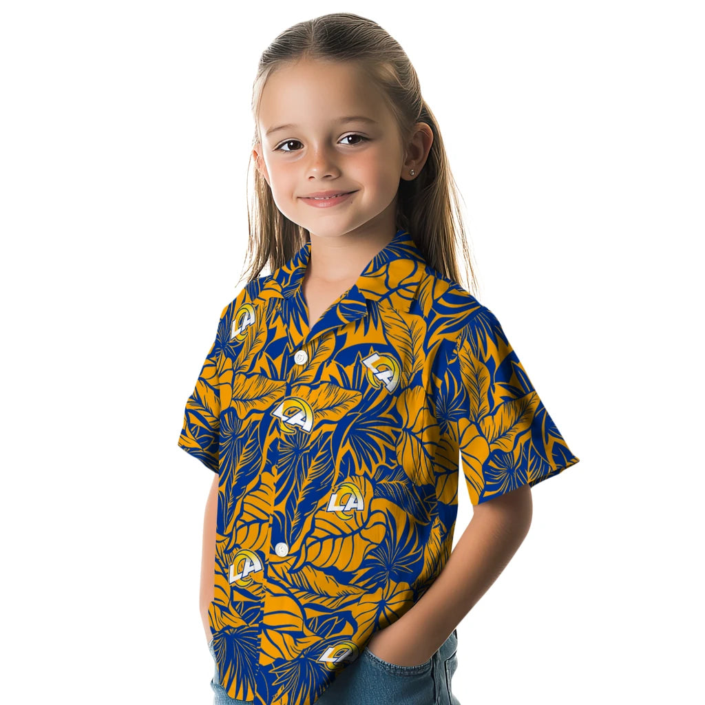 Los Angeles Rams Hawaiian Shirt - Monstera Layer | Hula Hawaiian Shirts