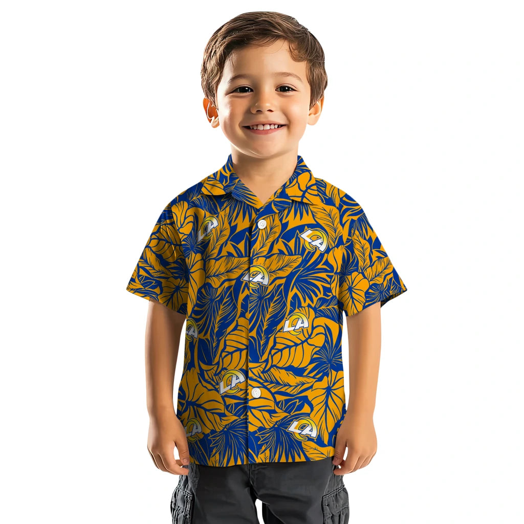 Los Angeles Rams Hawaiian Shirt - Monstera Layer | Hula Hawaiian Shirts