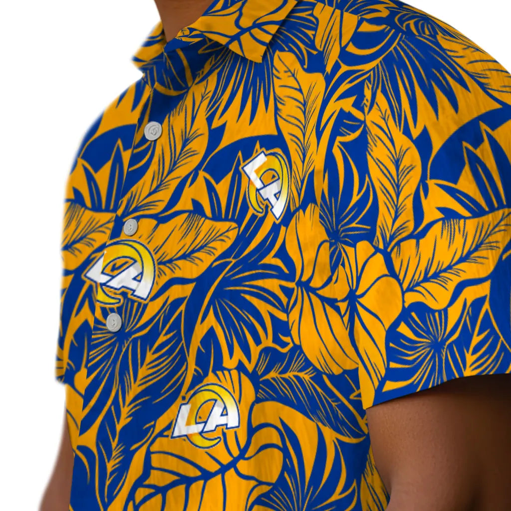 Los Angeles Rams Hawaiian Shirt - Monstera Layer | Hula Hawaiian Shirts