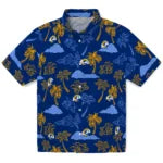 Los Angeles Rams Hawaiian Shirt - Palm And Clouds | Hula Hawaiian Shirts