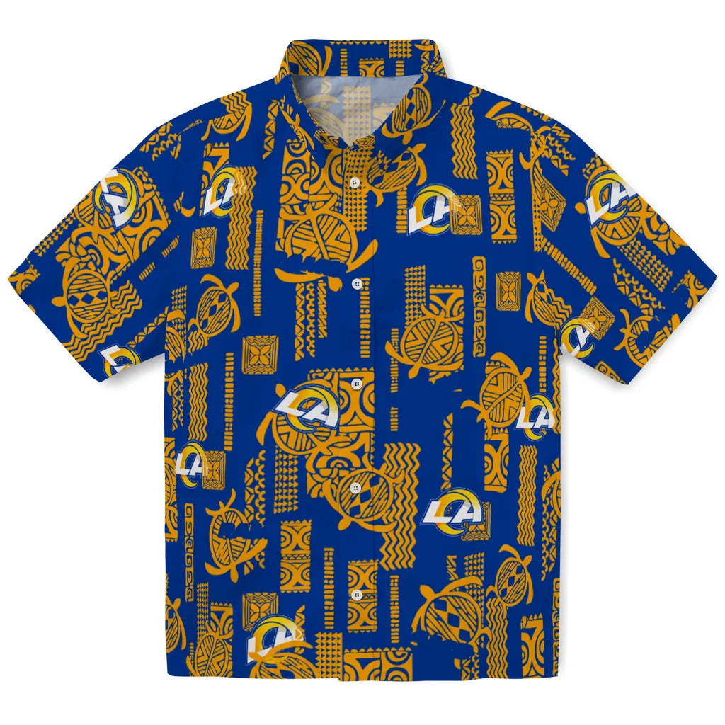 Los Angeles Rams Hawaiian Shirt - Turtle Lines | Hula Hawaiian Shirts