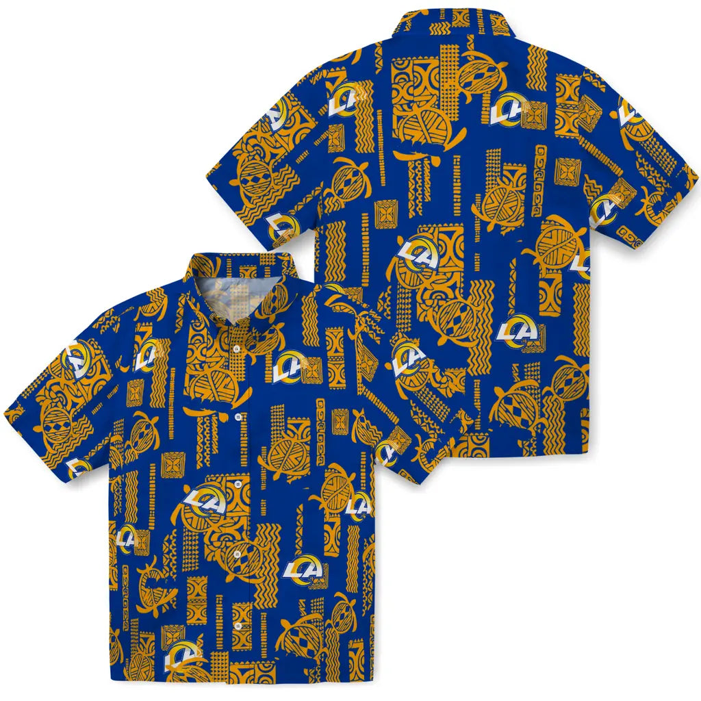 Los Angeles Rams Hawaiian Shirt - Turtle Lines | Hula Hawaiian Shirts