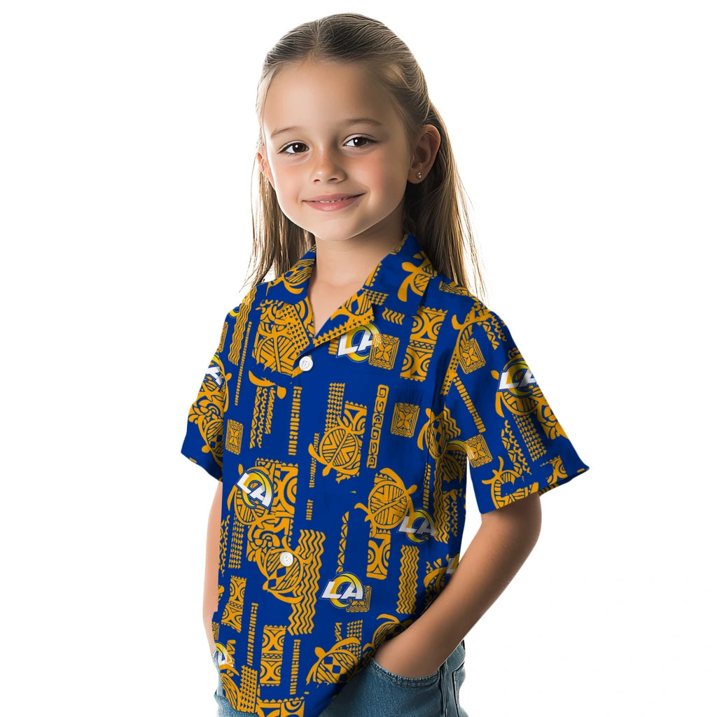 Los Angeles Rams Hawaiian Shirt - Turtle Lines | Hula Hawaiian Shirts