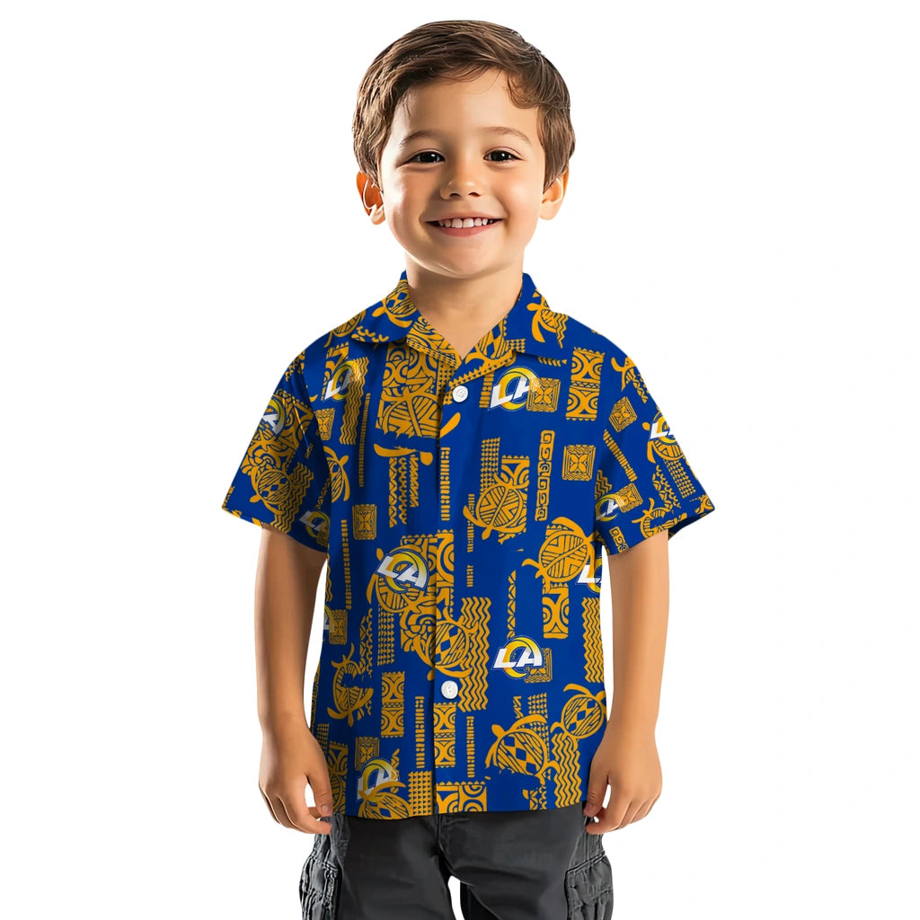 Los Angeles Rams Hawaiian Shirt - Turtle Lines | Hula Hawaiian Shirts
