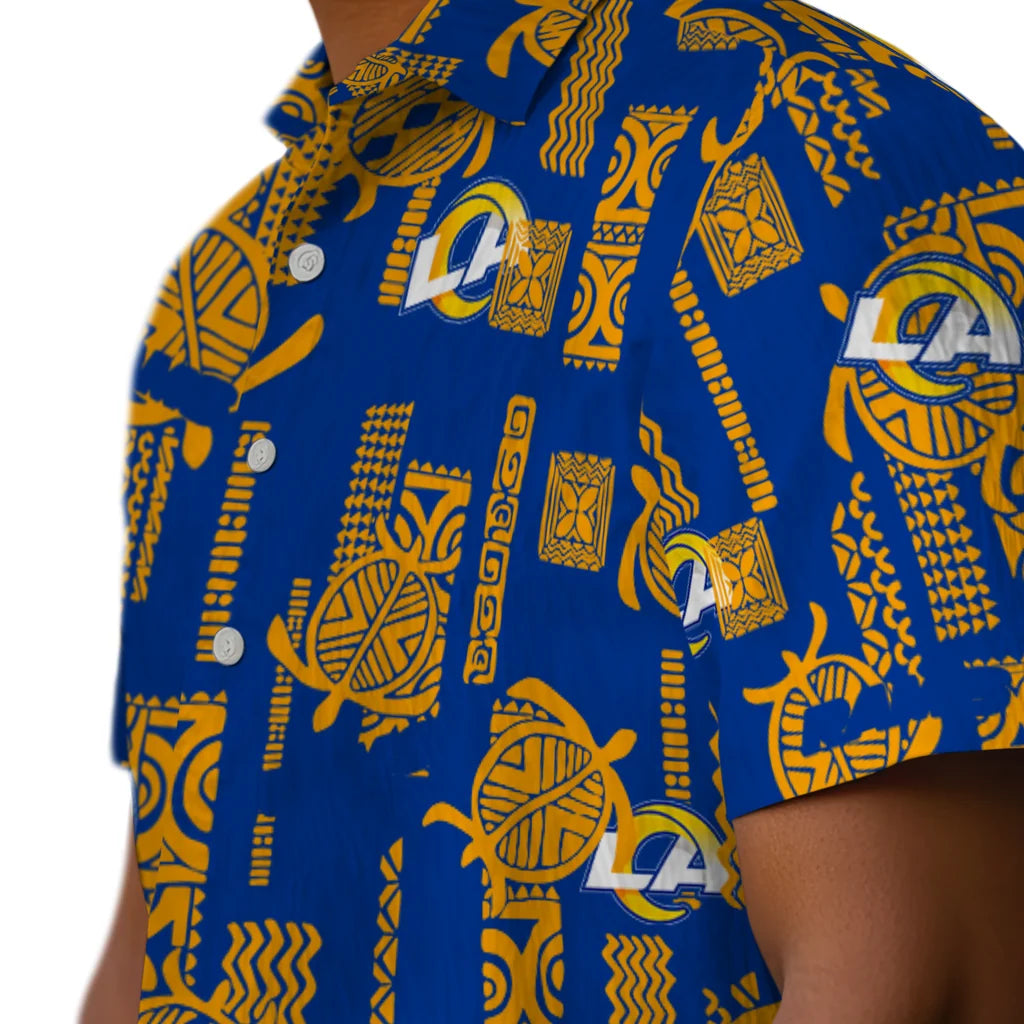 Los Angeles Rams Hawaiian Shirt - Turtle Lines | Hula Hawaiian Shirts