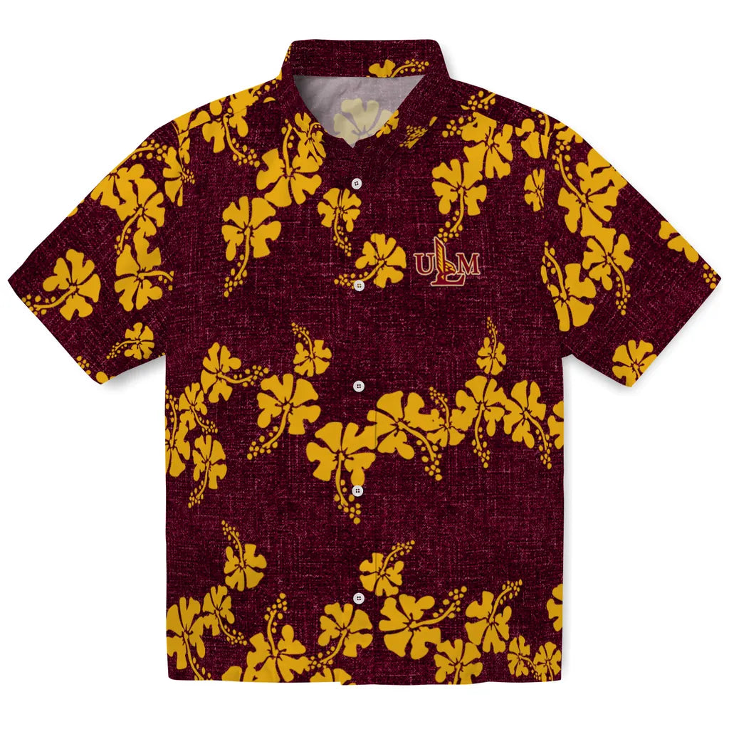 Louisiana-Monroe Warhawks Hawaiian Shirt - 50th State Flower | Hula Hawaiian Shirts