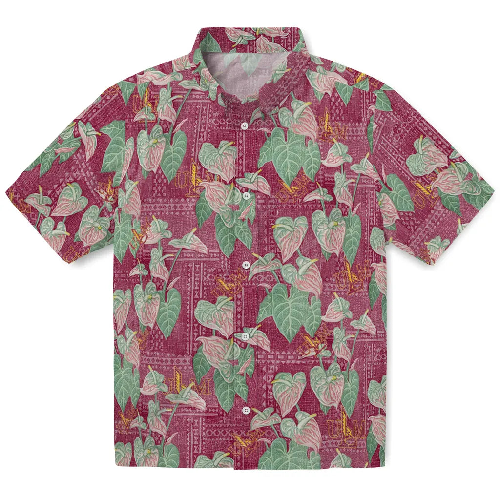 Louisiana-Monroe Warhawks Hawaiian Shirt - Anthurium Overlay | Hula Hawaiian Shirts
