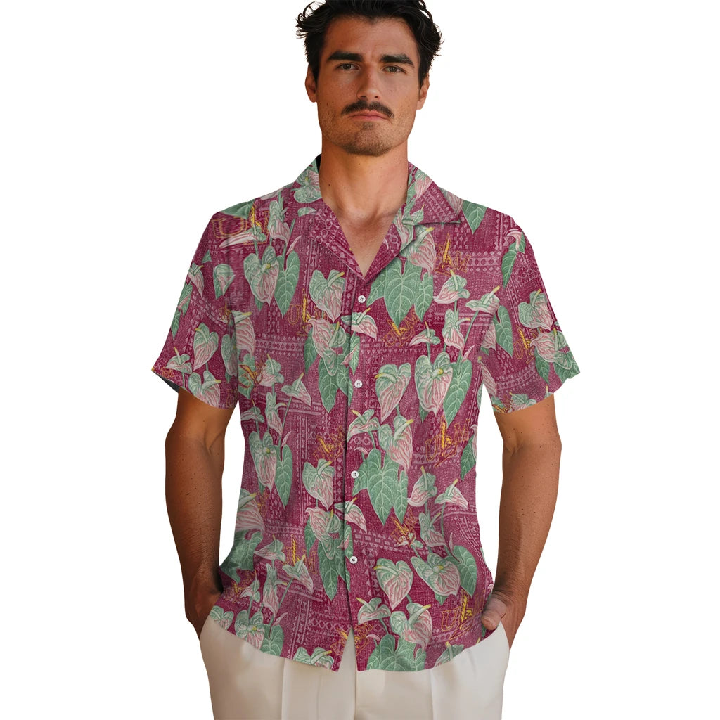 Louisiana-Monroe Warhawks Hawaiian Shirt - Anthurium Overlay | Hula Hawaiian Shirts