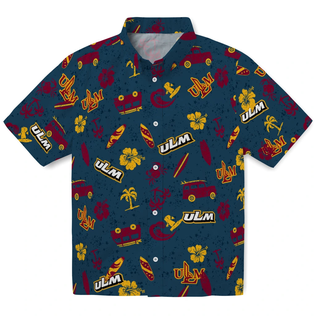 Louisiana-Monroe Warhawks Hawaiian Shirt - Beach Vibe | Hula Hawaiian Shirts