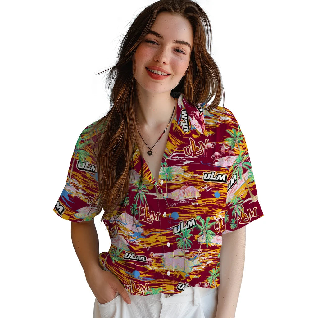 Louisiana-Monroe Warhawks Hawaiian Shirt - Hawaii Island | Hula Hawaiian Shirts