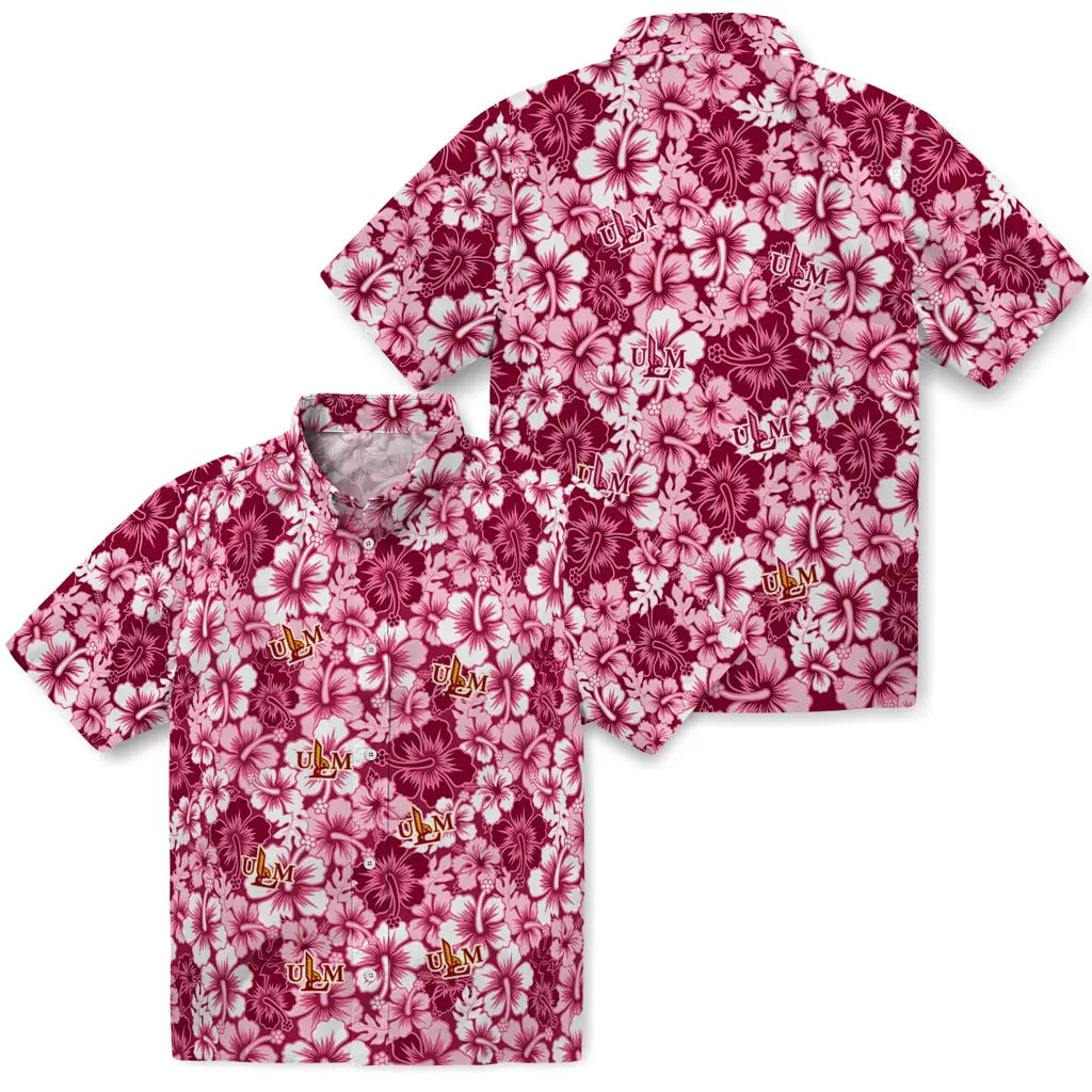 Louisiana-Monroe Warhawks Hawaiian Shirt - Hibiscus Blooms | Hula Hawaiian Shirts