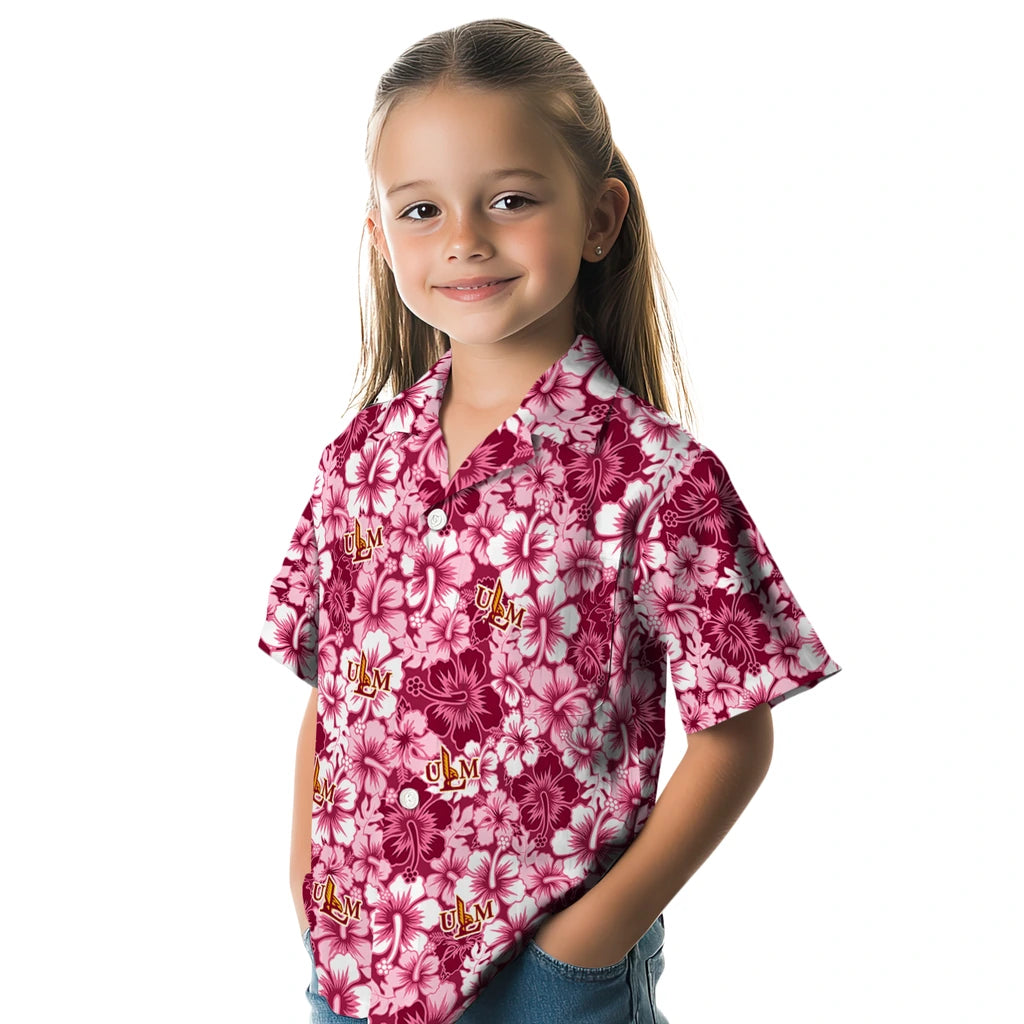 Louisiana-Monroe Warhawks Hawaiian Shirt - Hibiscus Blooms | Hula Hawaiian Shirts