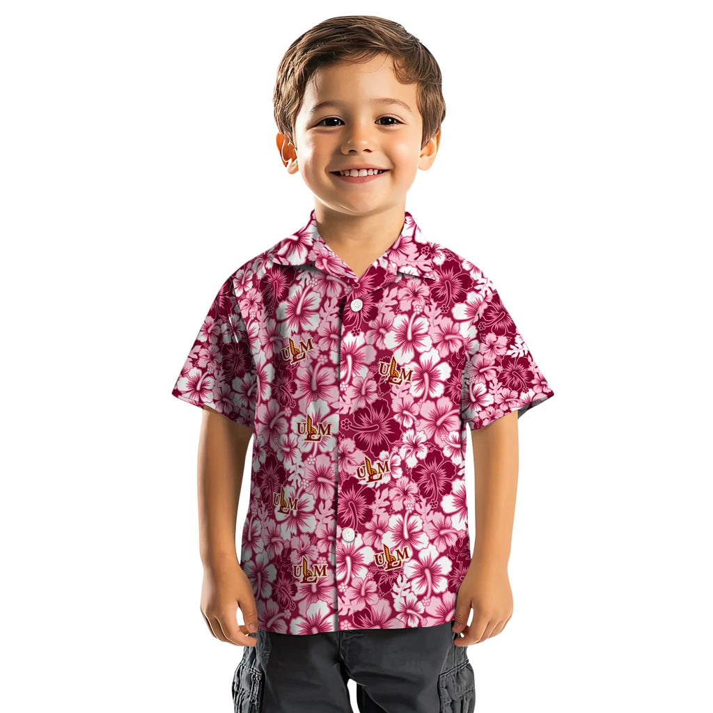 Louisiana-Monroe Warhawks Hawaiian Shirt - Hibiscus Blooms | Hula Hawaiian Shirts