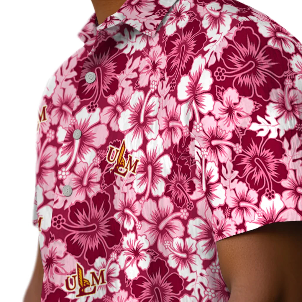 Louisiana-Monroe Warhawks Hawaiian Shirt - Hibiscus Blooms | Hula Hawaiian Shirts
