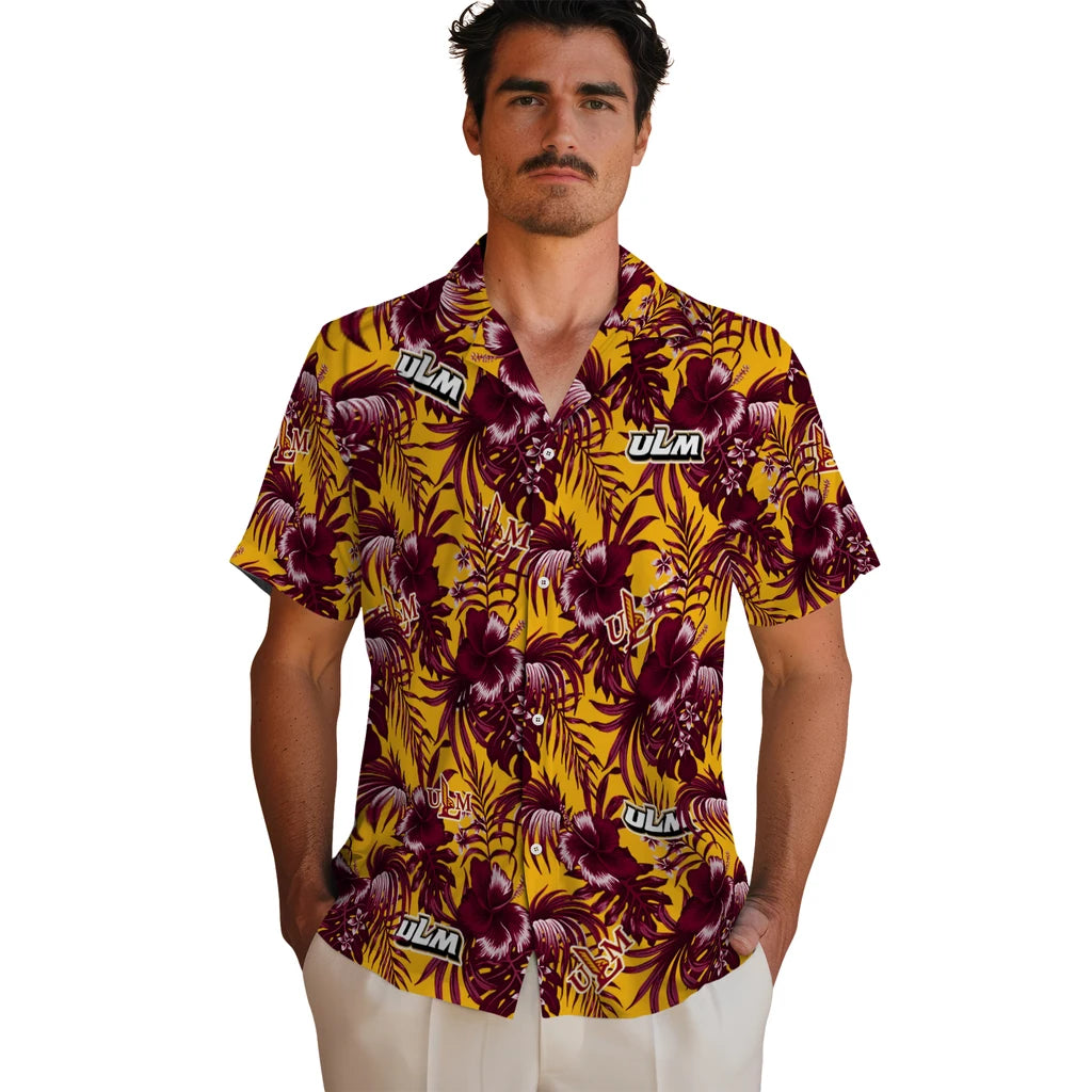 Louisiana-Monroe Warhawks Hawaiian Shirt - Hibiscus Exotic | Hula Hawaiian Shirts