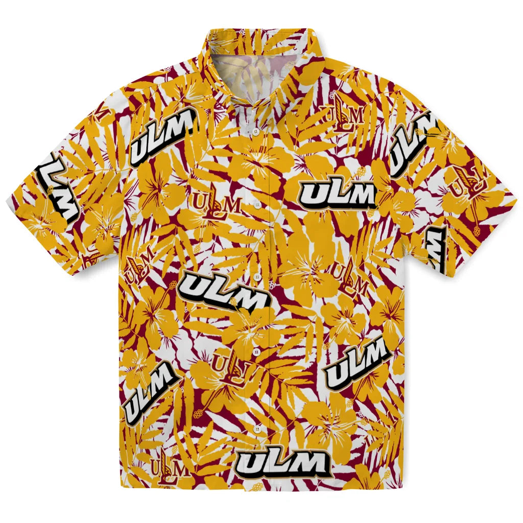 Louisiana-Monroe Warhawks Hawaiian Shirt - Hibiscus Overlay | Hula Hawaiian Shirts