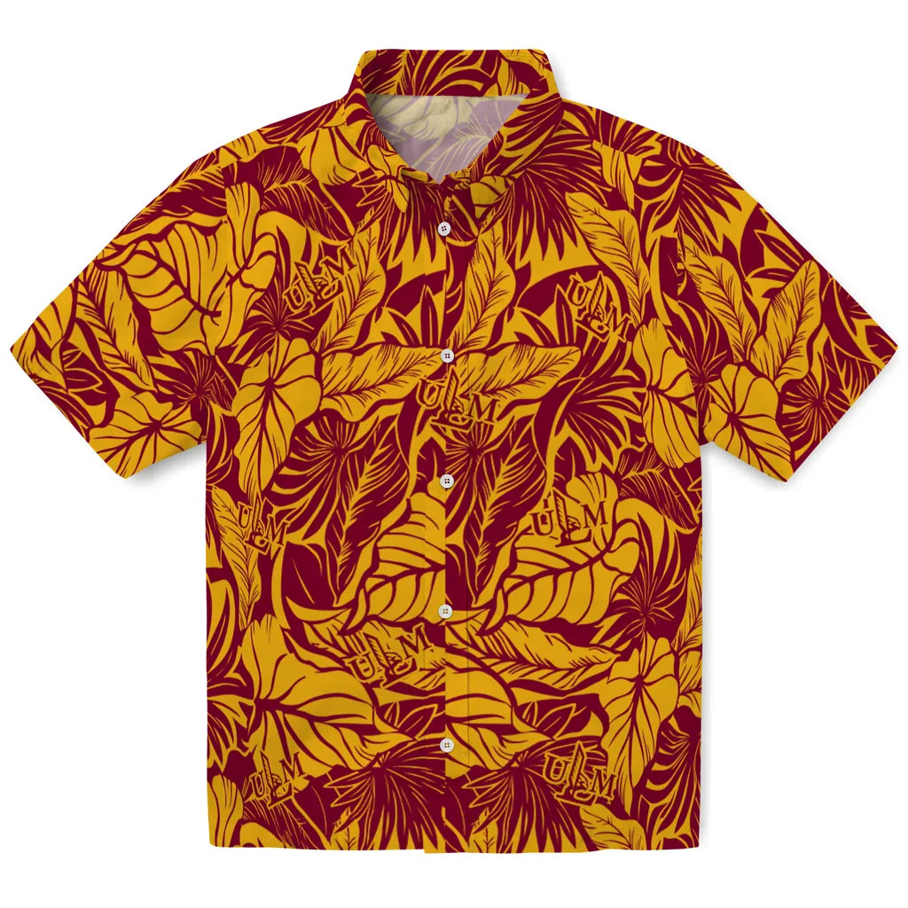 Louisiana-Monroe Warhawks Hawaiian Shirt - Monstera Layer | Hula Hawaiian Shirts