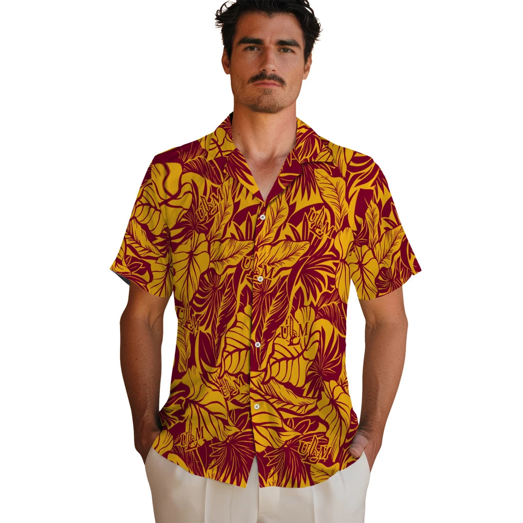 Louisiana-Monroe Warhawks Hawaiian Shirt - Monstera Layer | Hula Hawaiian Shirts