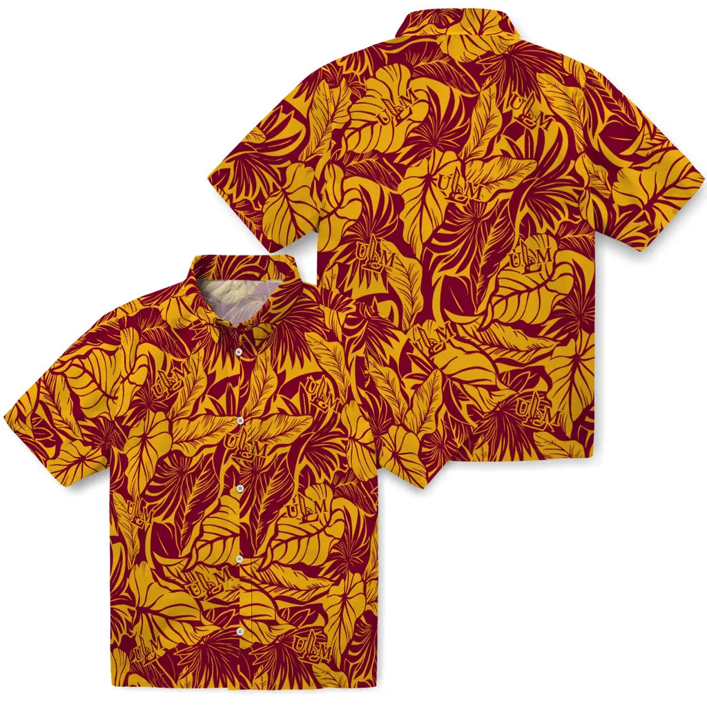 Louisiana-Monroe Warhawks Hawaiian Shirt - Monstera Layer | Hula Hawaiian Shirts