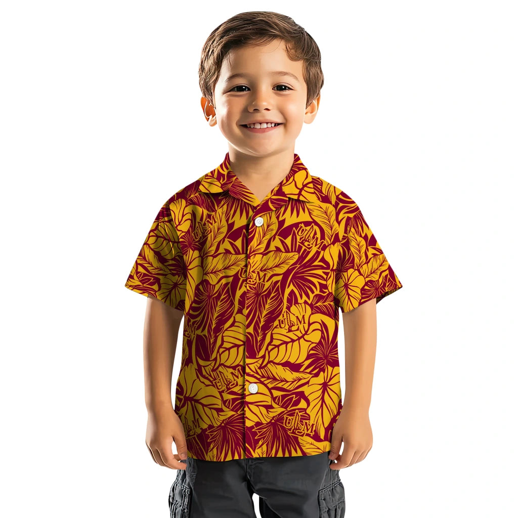 Louisiana-Monroe Warhawks Hawaiian Shirt - Monstera Layer | Hula Hawaiian Shirts