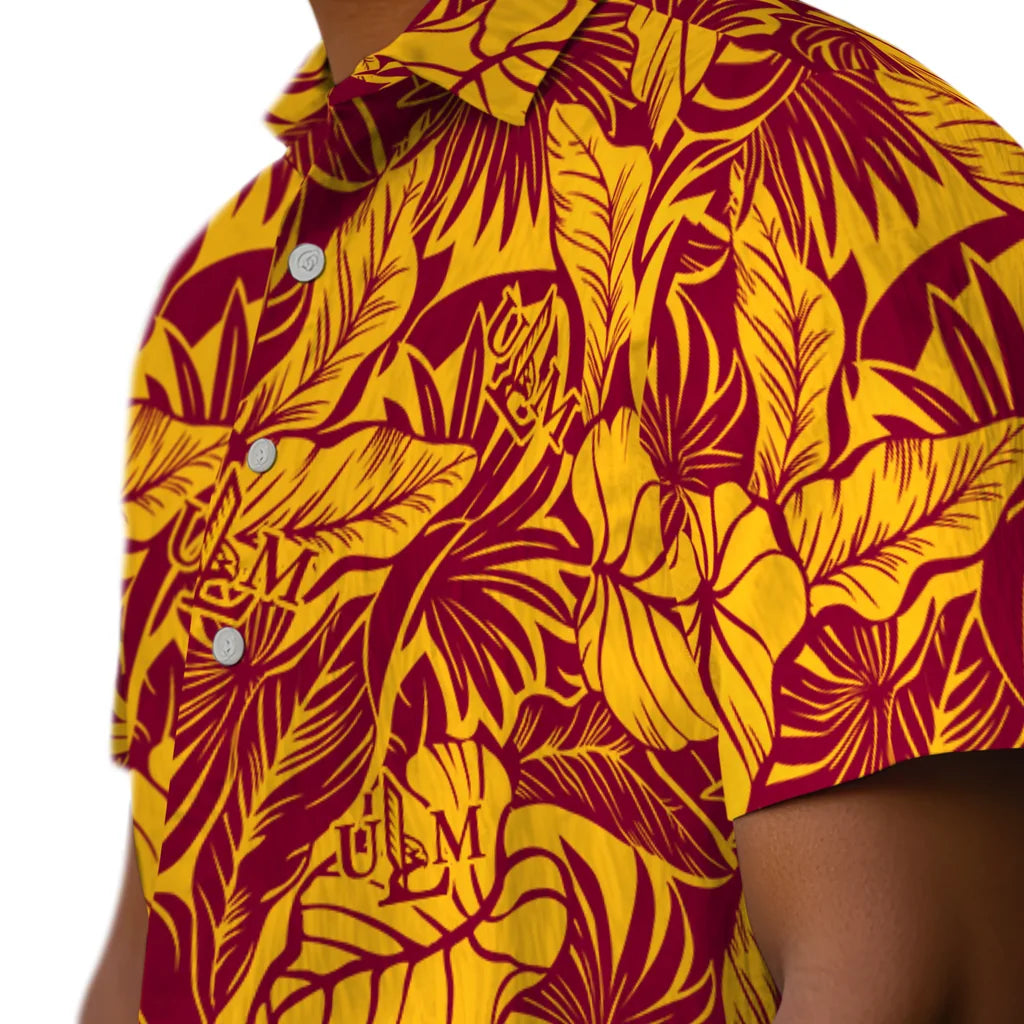 Louisiana-Monroe Warhawks Hawaiian Shirt - Monstera Layer | Hula Hawaiian Shirts