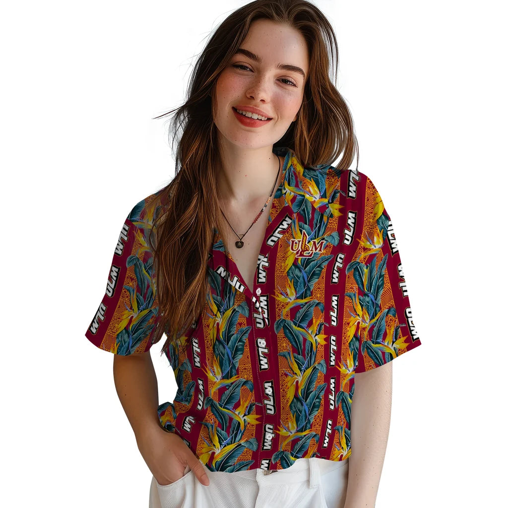 Louisiana-Monroe Warhawks Hawaiian Shirt - Paradise Vines | Hula Hawaiian Shirts