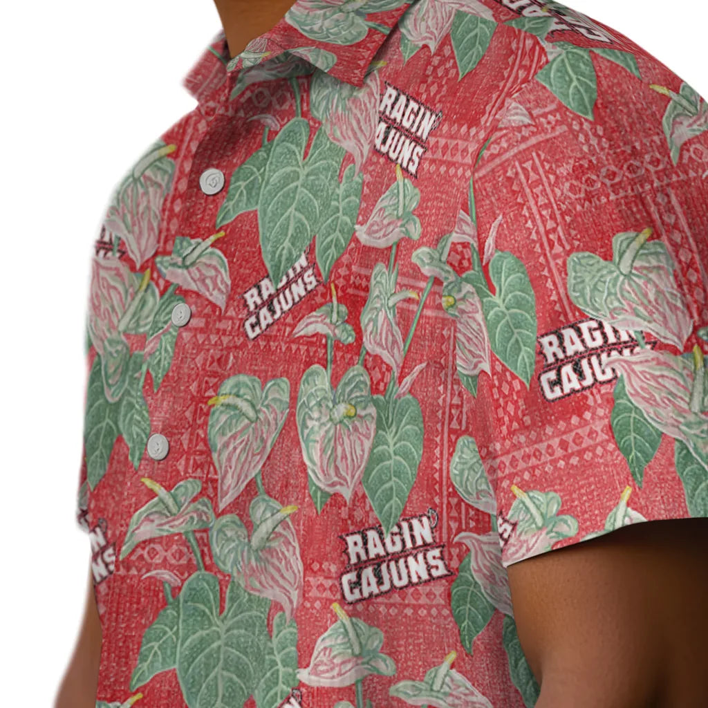 Louisiana Ragin' Cajuns Hawaiian Shirt - Anthurium Overlay | Hula Hawaiian Shirts