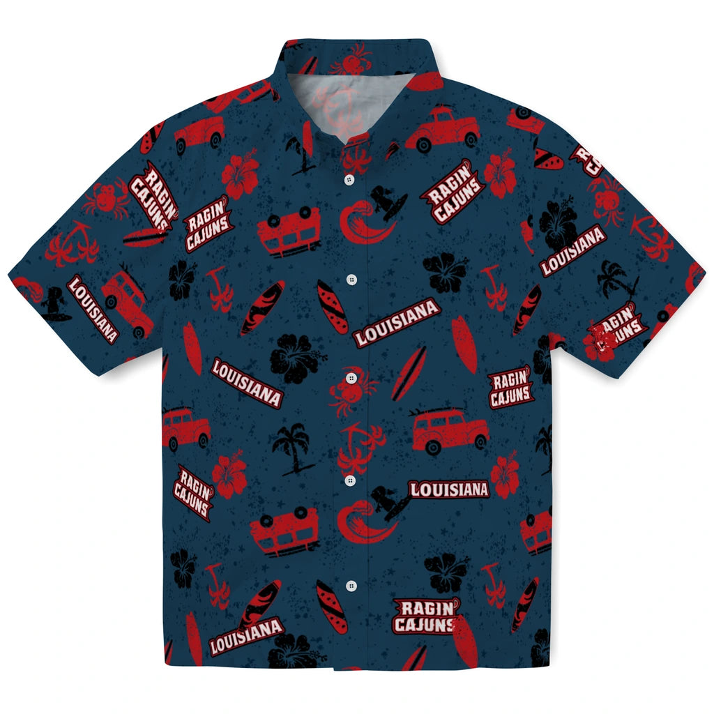 Louisiana Ragin' Cajuns Hawaiian Shirt - Beach Vibe | Hula Hawaiian Shirts