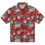 Louisiana Ragin' Cajuns Hawaiian Shirt - Flamingo and Hibiscus | Hula Hawaiian Shirts