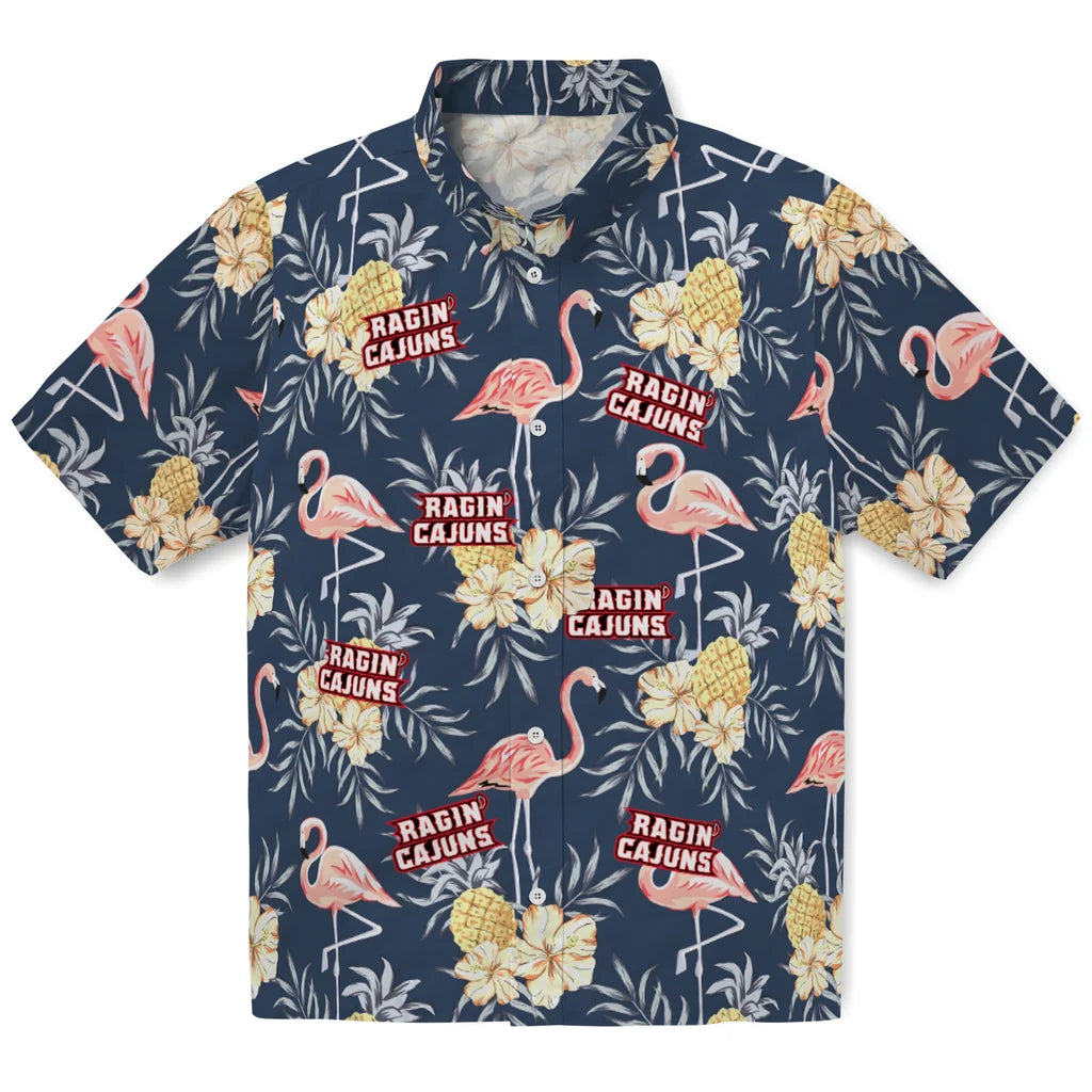 Louisiana Ragin' Cajuns Hawaiian Shirt - Flamingo Hibiscus | Hula Hawaiian Shirts
