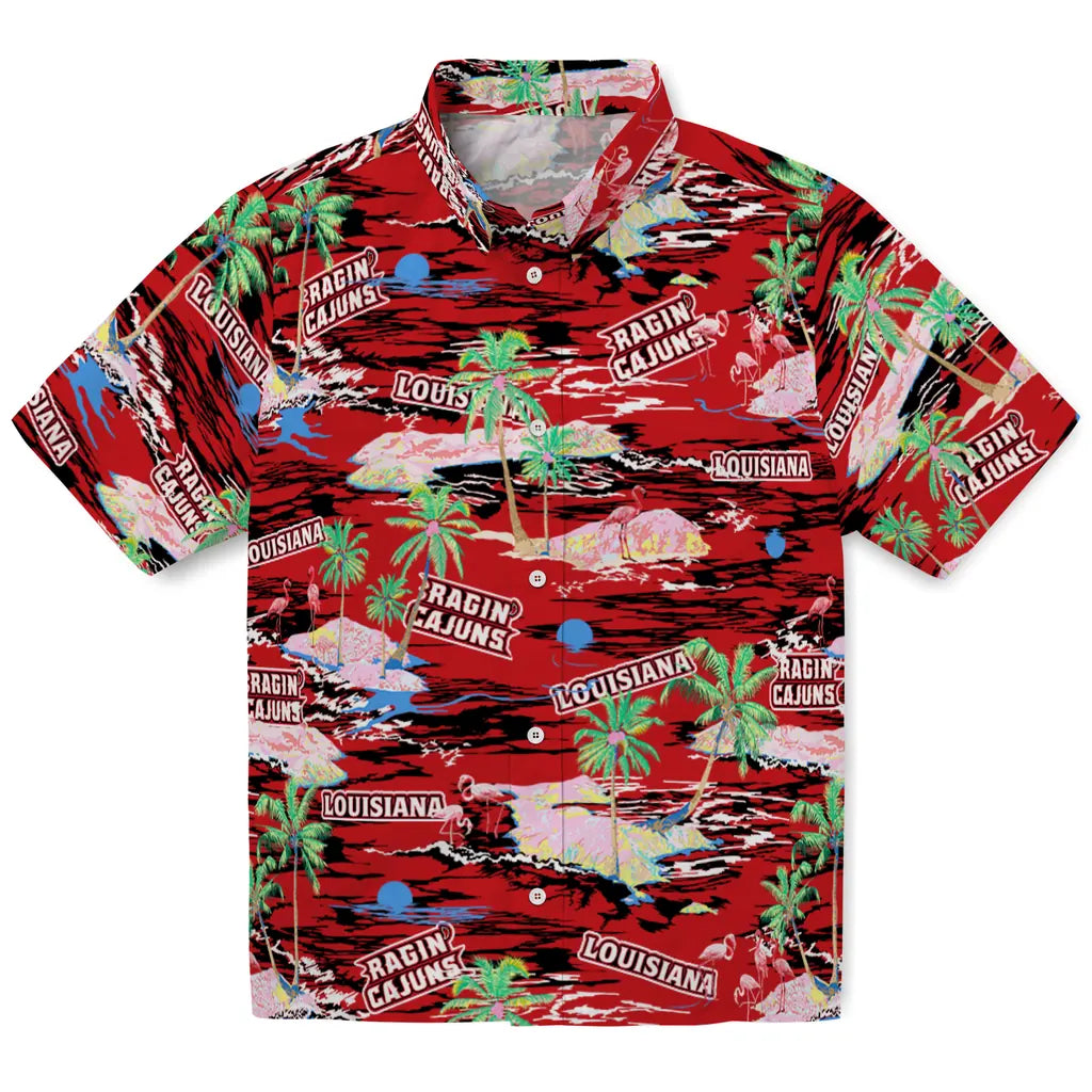 Louisiana Ragin' Cajuns Hawaiian Shirt - Hawaii Island | Hula Hawaiian Shirts