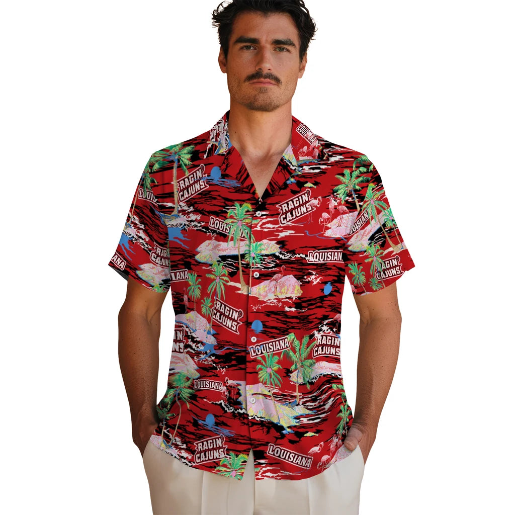 Louisiana Ragin' Cajuns Hawaiian Shirt - Hawaii Island | Hula Hawaiian Shirts