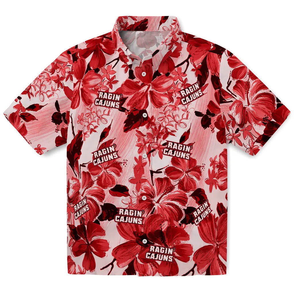 Louisiana Ragin' Cajuns Hawaiian Shirt - Hibiscus Arrangement | Hula Hawaiian Shirts