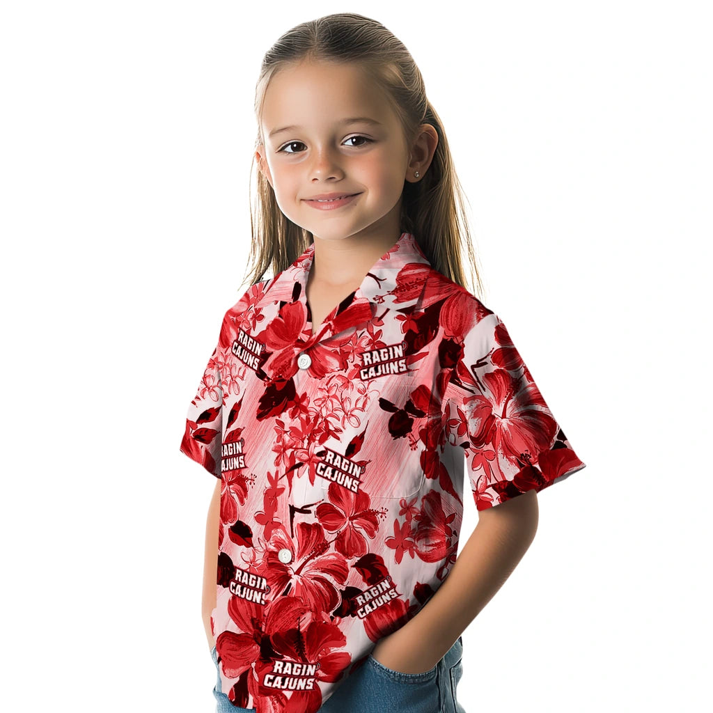 Louisiana Ragin' Cajuns Hawaiian Shirt - Hibiscus Arrangement | Hula Hawaiian Shirts