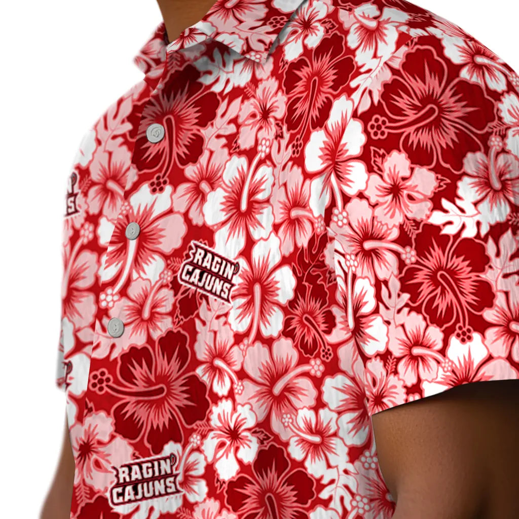 Louisiana Ragin' Cajuns Hawaiian Shirt - Hibiscus Blooms | Hula Hawaiian Shirts