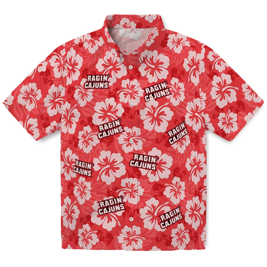Louisiana Ragin' Cajuns Hawaiian Shirt - Hibiscus Cluster | Hula Hawaiian Shirts