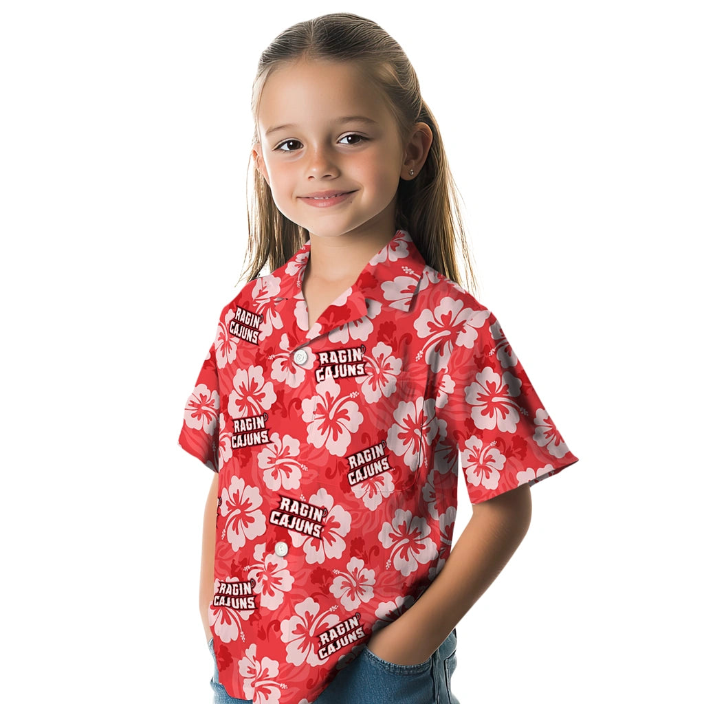 Louisiana Ragin' Cajuns Hawaiian Shirt - Hibiscus Cluster | Hula Hawaiian Shirts