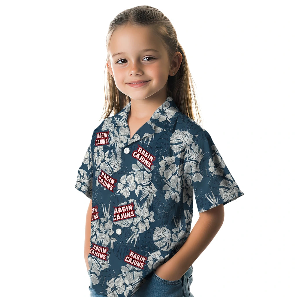 Louisiana Ragin' Cajuns Hawaiian Shirt - Hibiscus Flowers | Hula Hawaiian Shirts