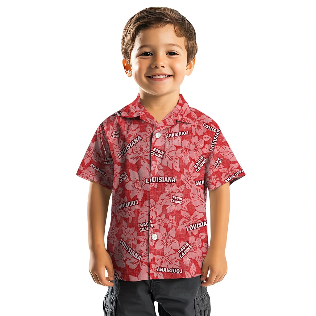 Louisiana Ragin' Cajuns Hawaiian Shirt - Hibiscus Oasis | Hula Hawaiian Shirts